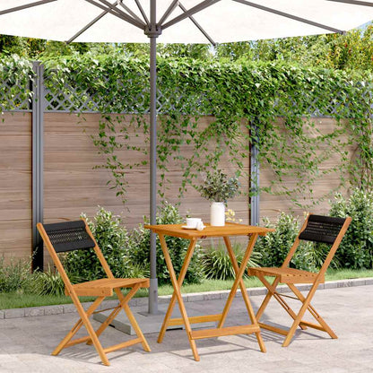 vidaXL 3 Piece Bistro Set Polypropylene and Solid Wood