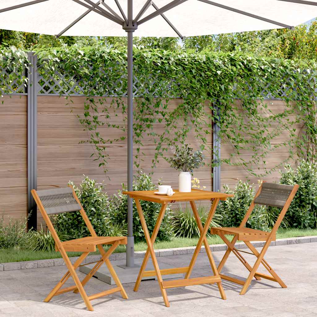 vidaXL 3 Piece Bistro Set Polypropylene and Solid Wood