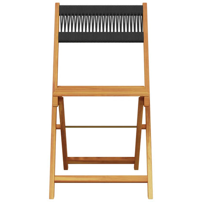 vidaXL 5 Piece Garden Dining Set Black Polypropylene and Solid Wood 4