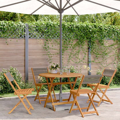 vidaXL 5 Piece Garden Dining Set Grey Polypropylene and Solid Wood 1