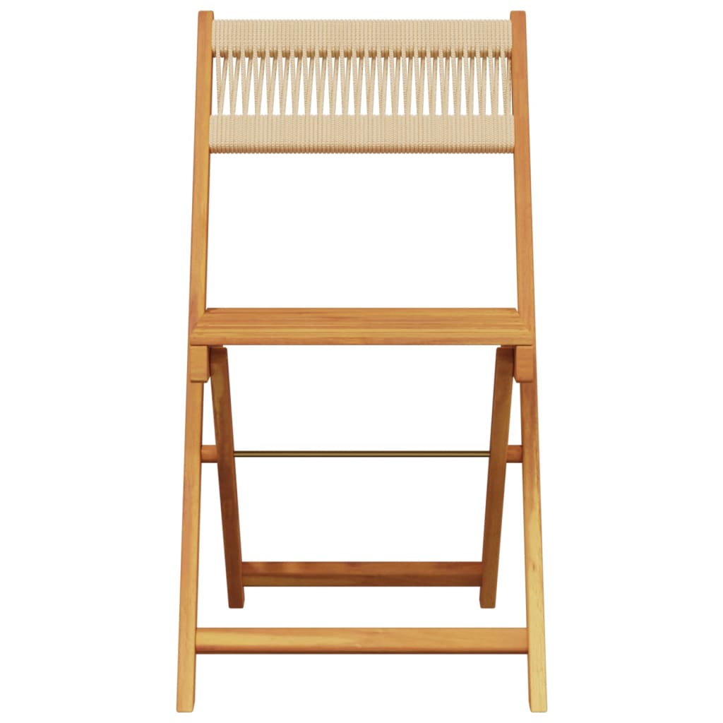 vidaXL 5 Piece Garden Dining Set Beige Polypropylene and Solid Wood 4