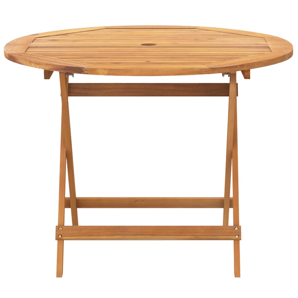 vidaXL 5 Piece Garden Dining Set Leaf Pattern Fabric and Solid Wood 5