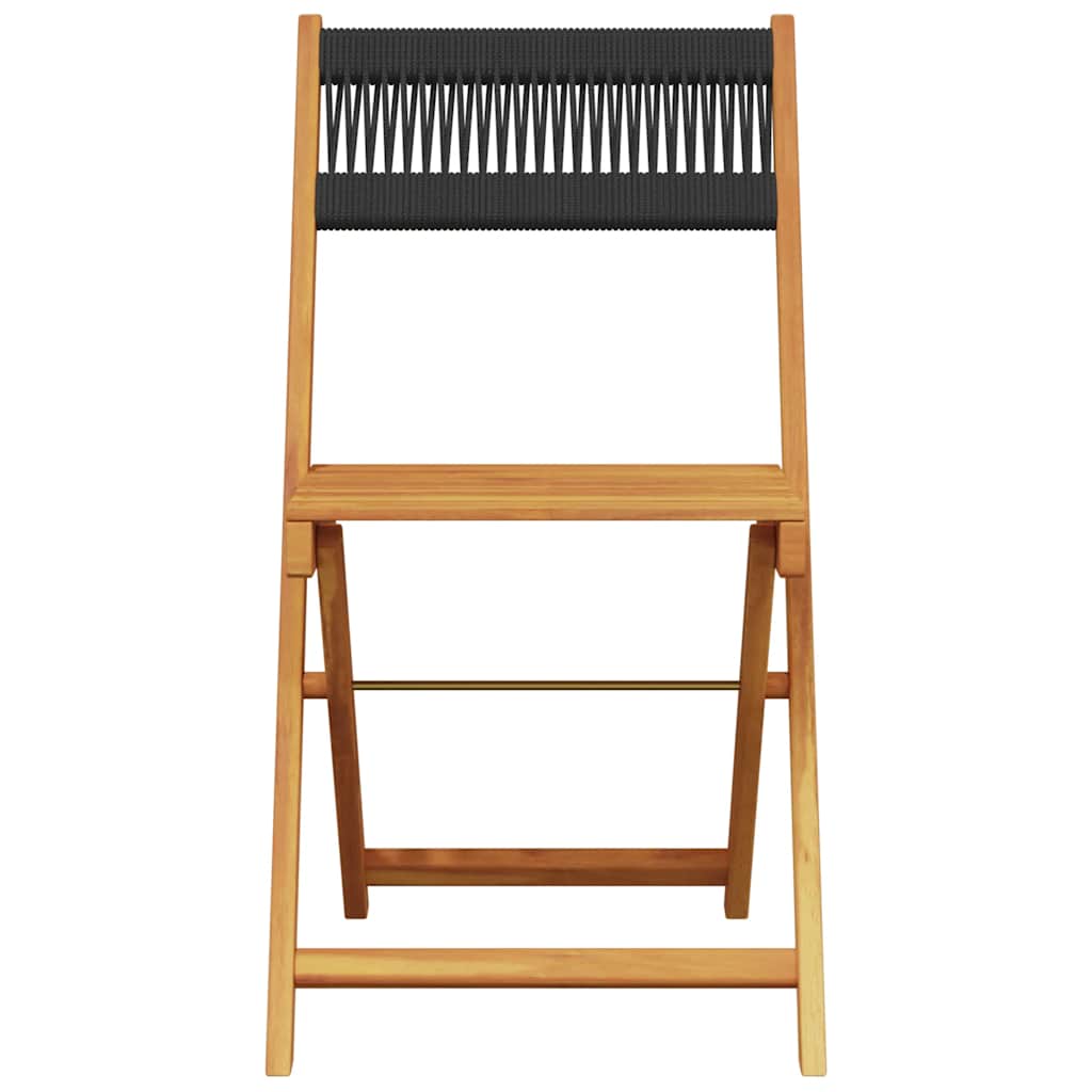vidaXL 5 Piece Garden Dining Set Black Polypropylene and Solid Wood 4
