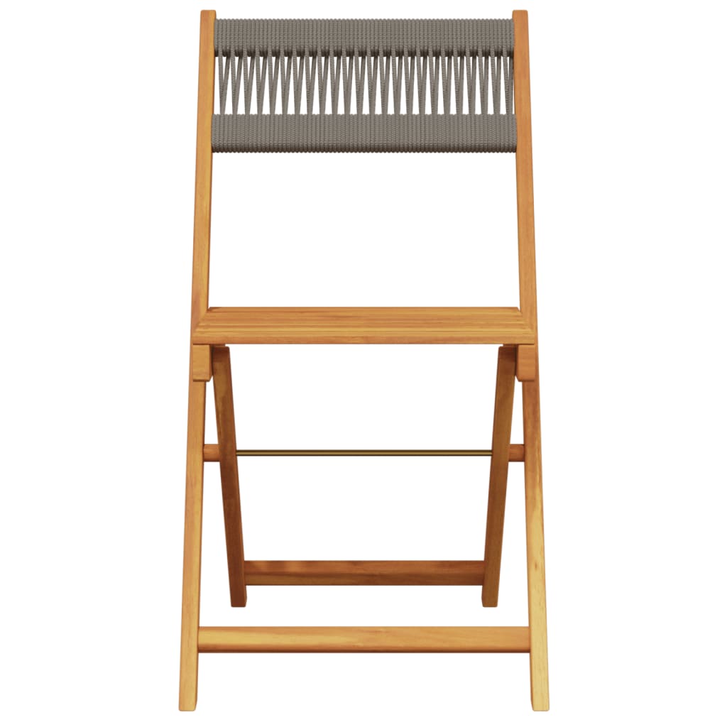 vidaXL 5 Piece Garden Dining Set Grey Polypropylene and Solid Wood 4