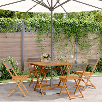 vidaXL 5 Piece Garden Dining Set Grey Polypropylene and Solid Wood 1