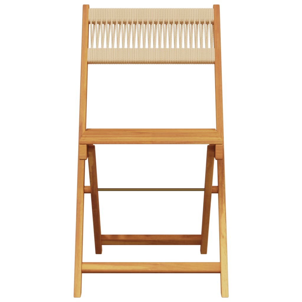 vidaXL 5 Piece Garden Dining Set Beige Polypropylene and Solid Wood 4