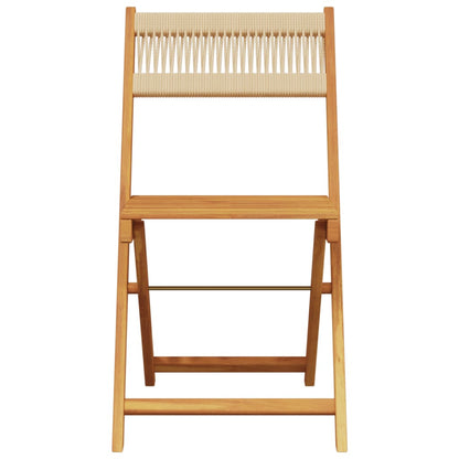 vidaXL 5 Piece Garden Dining Set Beige Polypropylene and Solid Wood 4