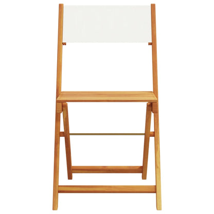 vidaXL 5 Piece Garden Dining Set Cream White Fabric and Solid Wood 4