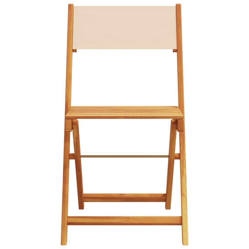 vidaXL 5 Piece Garden Dining Set Beige Fabric and Solid Wood 4