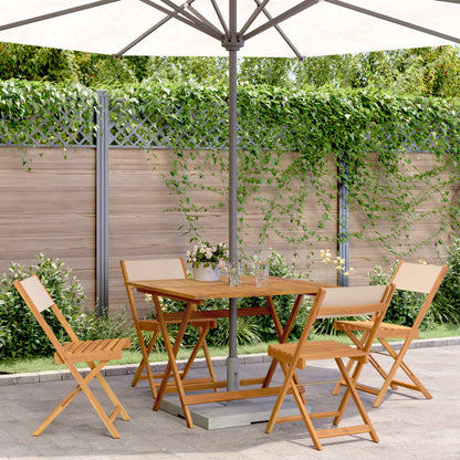 vidaXL 5 Piece Garden Dining Set Beige Fabric and Solid Wood 1