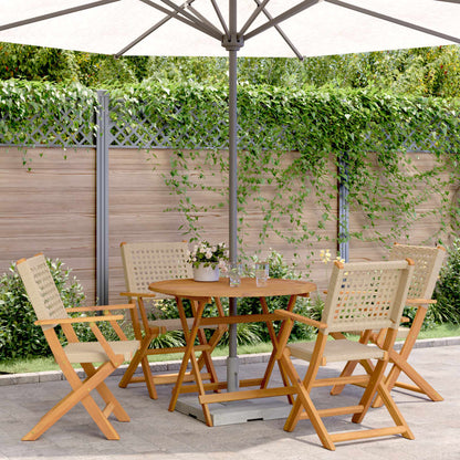 vidaXL 3 Piece Bistro Set Poly Rattan and Solid Wood