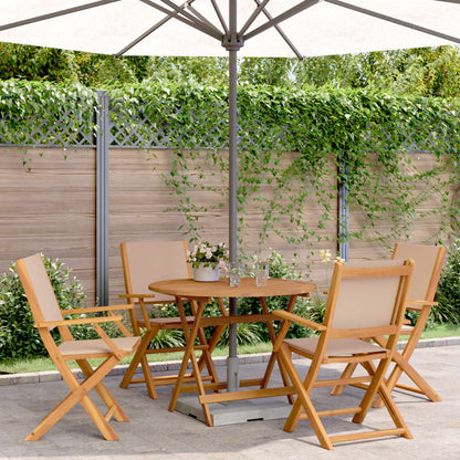 vidaXL 5 Piece Garden Dining Set Taupe Fabric and Solid Wood 1