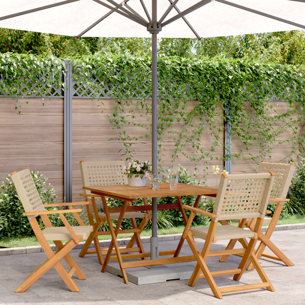 vidaXL 3 Piece Bistro Set Poly Rattan and Solid Wood