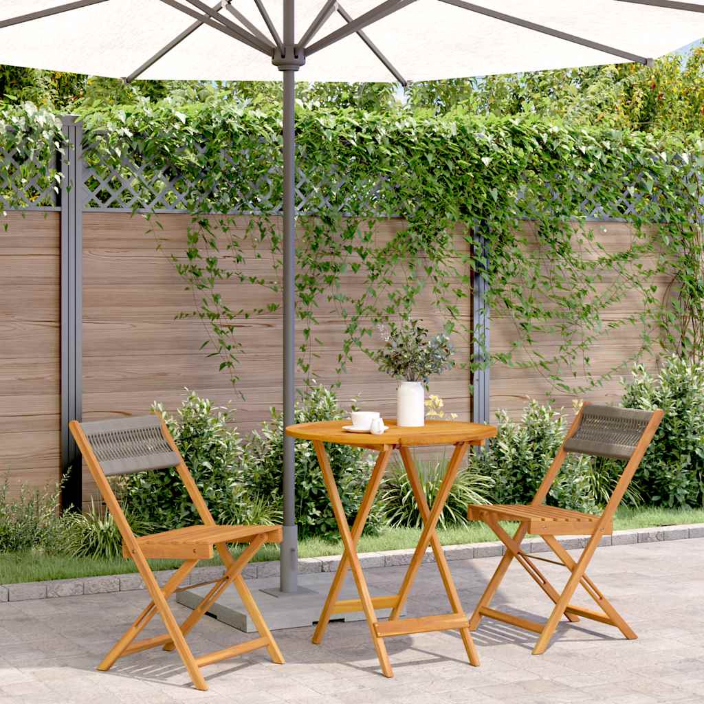 vidaXL 3 Piece Bistro Set Polypropylene and Solid Wood