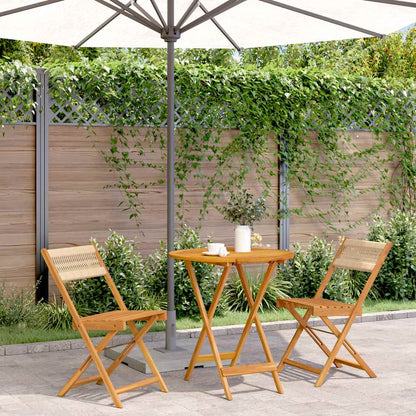 vidaXL 3 Piece Bistro Set Polypropylene and Solid Wood
