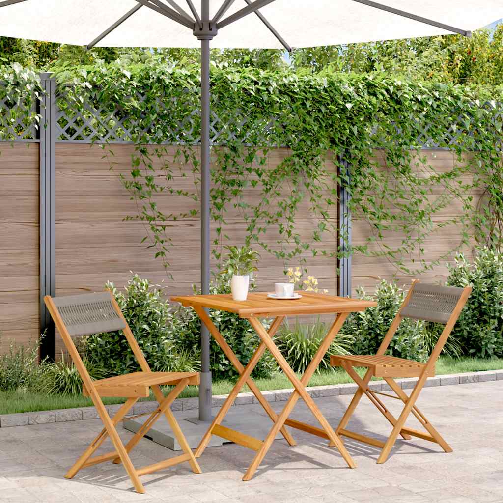 vidaXL 3 Piece Bistro Set Polypropylene and Solid Wood