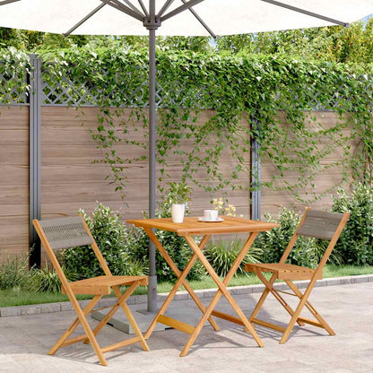 vidaXL 3 Piece Bistro Set Polypropylene and Solid Wood