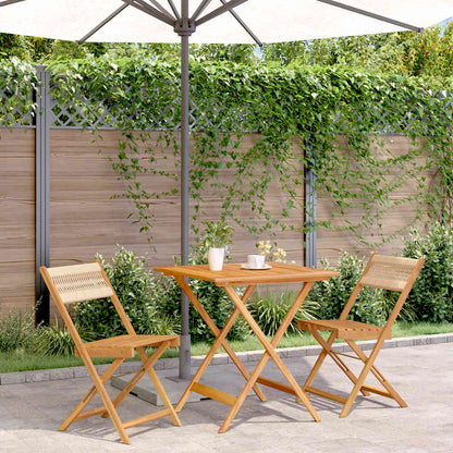 vidaXL 3 Piece Bistro Set Polypropylene and Solid Wood