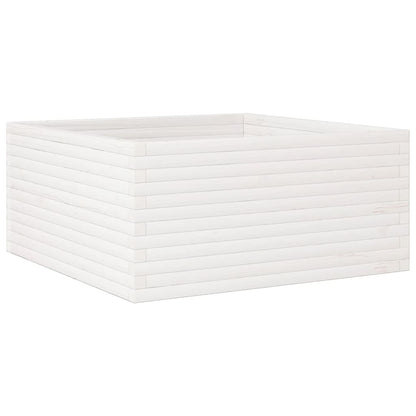 Garden Planter Solid Wood Pine Stackable White Height 46 cm 100 cm 100 cm