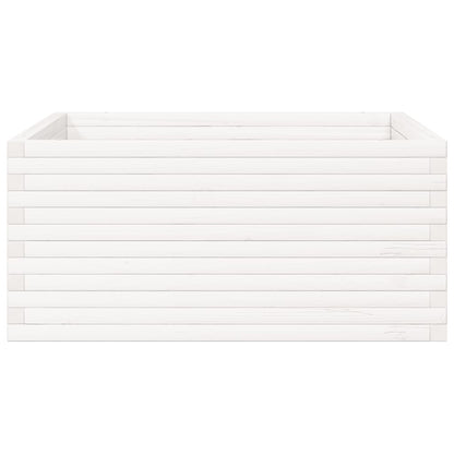 vidaXL Garden Planter White 100x100x46 cm Solid Wood Pine 4