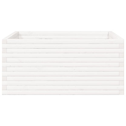 vidaXL Garden Planter White 100x100x46 cm Solid Wood Pine 6