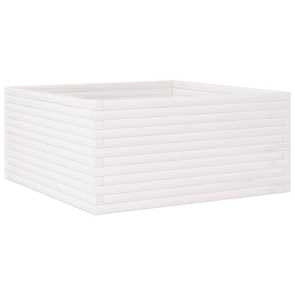 vidaXL Garden Planter White 100x100x46 cm Solid Wood Pine 5