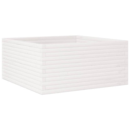 vidaXL Garden Planter White 100x100x46 cm Solid Wood Pine 5