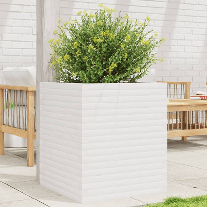 vidaXL Garden Planter Solid Wood Pine Stackable White Height 68.5 cm