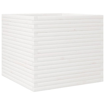 vidaXL Garden Planter White 80x80x68.5 cm Solid Wood Pine 2