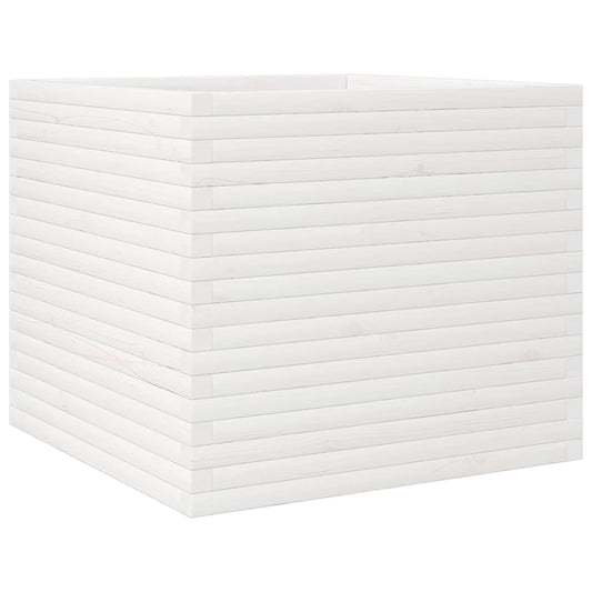 vidaXL Garden Planter White 80x80x68.5 cm Solid Wood Pine 2