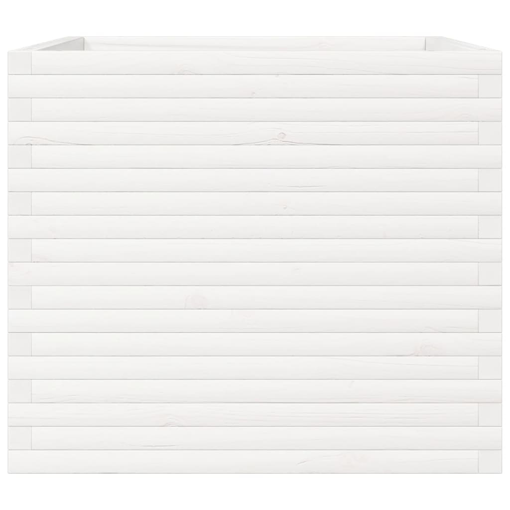 vidaXL Garden Planter White 80x80x68.5 cm Solid Wood Pine 5