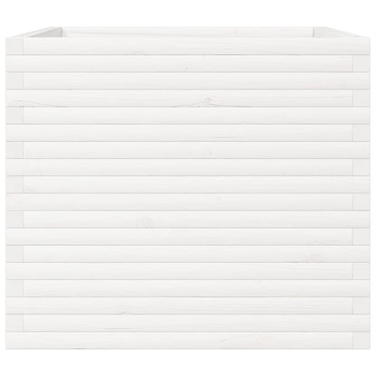 vidaXL Garden Planter White 80x80x68.5 cm Solid Wood Pine 5