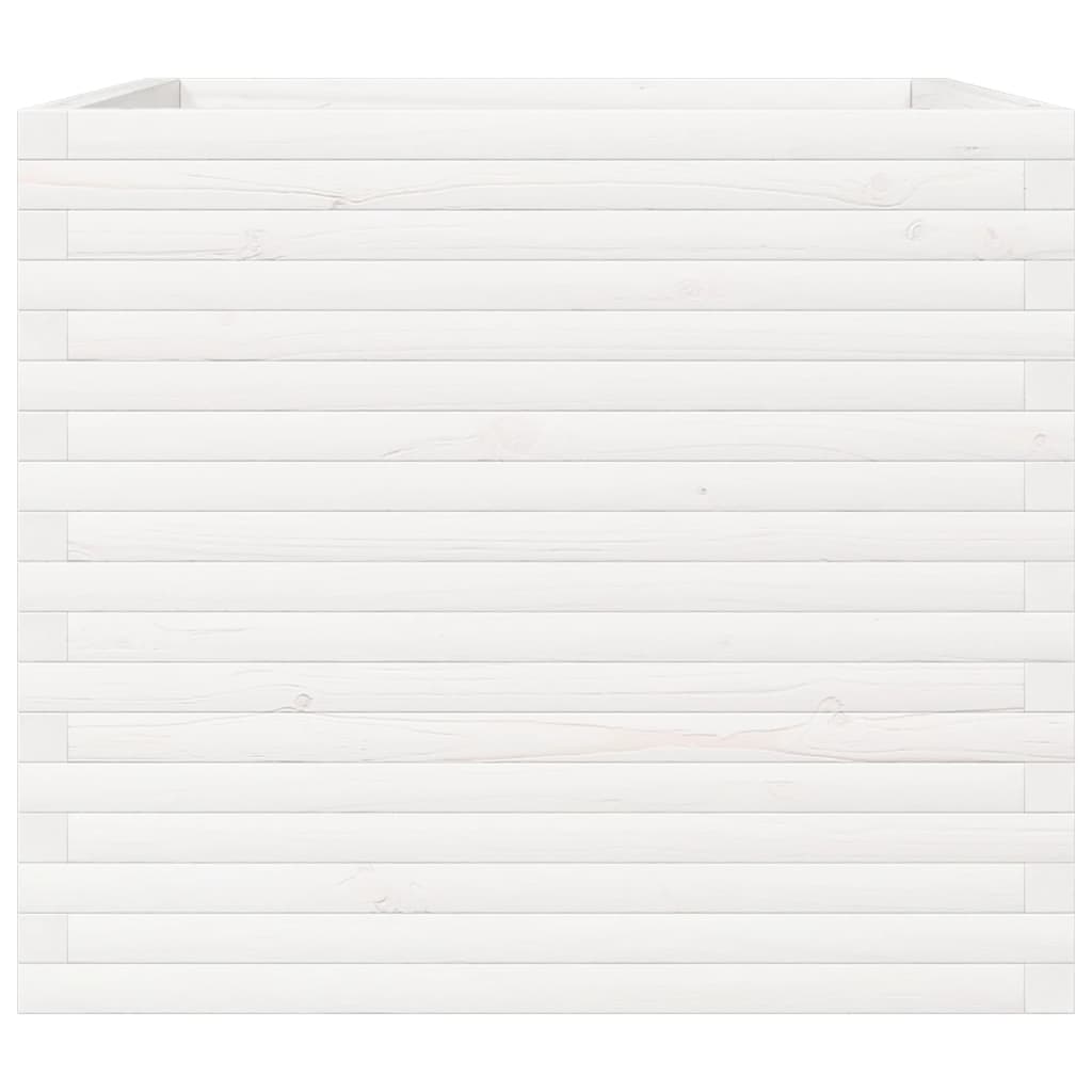 vidaXL Garden Planter White 80x80x68.5 cm Solid Wood Pine 6