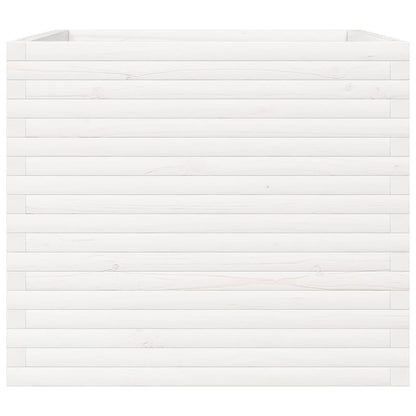 vidaXL Garden Planter White 80x80x68.5 cm Solid Wood Pine 6