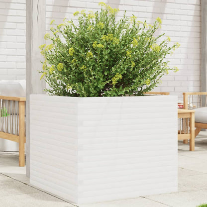vidaXL Garden Planter White 80x80x68.5 cm Solid Wood Pine 1