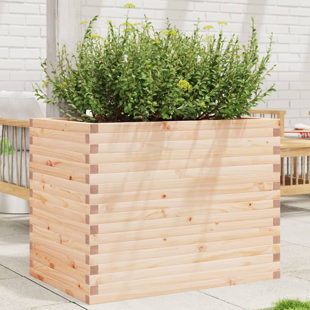 Garden Planter Solid Wood Pine Stackable Natural Pine 90 cm 68.5 cm 60 cm