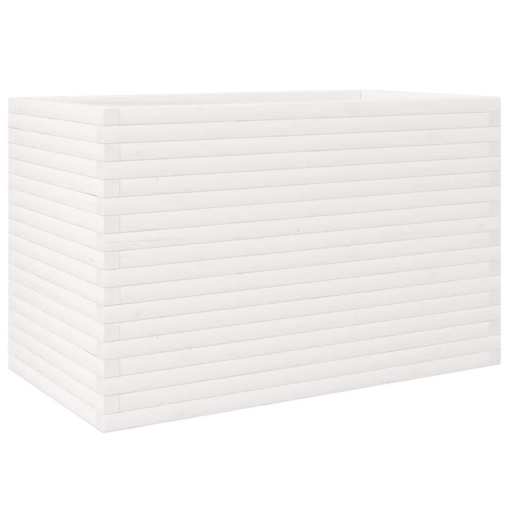vidaXL Garden Planter White 110x60x68.5 cm Solid Wood Pine 2