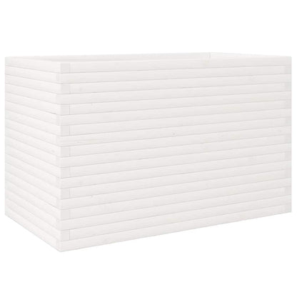 vidaXL Garden Planter White 110x60x68.5 cm Solid Wood Pine 2
