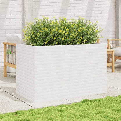 vidaXL Garden Planter White 110x60x68.5 cm Solid Wood Pine 3