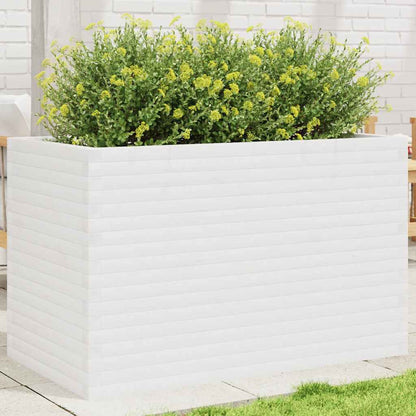 vidaXL Garden Planter White 110x60x68.5 cm Solid Wood Pine 1