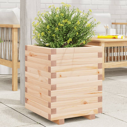 Garden Planter Solid Wood Pine Stackable Natural Pine 40 cm 49.5 cm 40 cm