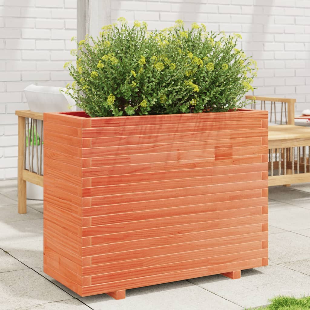 Garden Planter 50x50x72.5 cm Solid Wood Pine Stackable Wax Brown 90 cm 40 cm