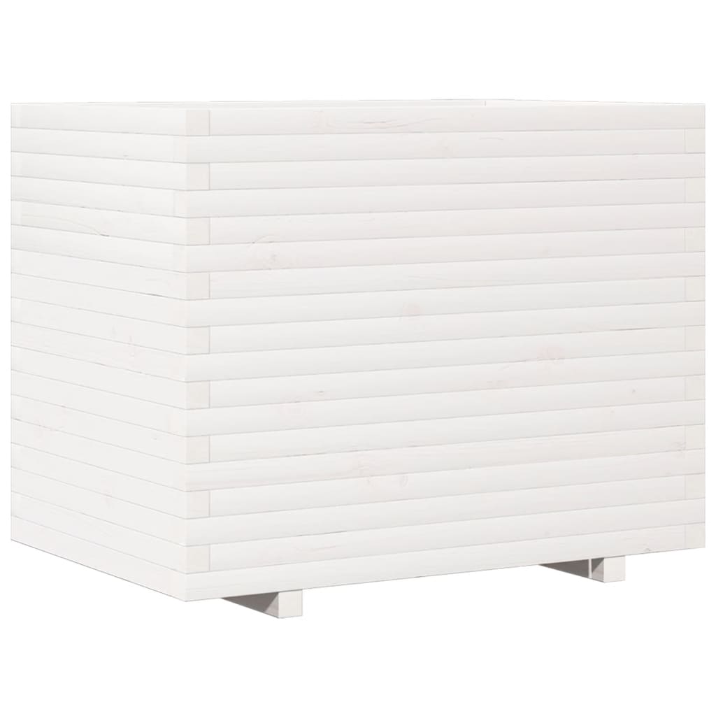 vidaXL Garden Planter White 90x60x72,5 cm Solid Wood Pine 2