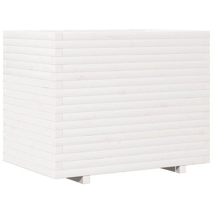vidaXL Garden Planter White 90x60x72,5 cm Solid Wood Pine 2