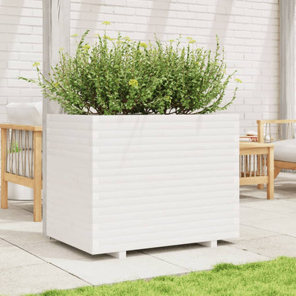 vidaXL Garden Planter White 90x60x72,5 cm Solid Wood Pine 3