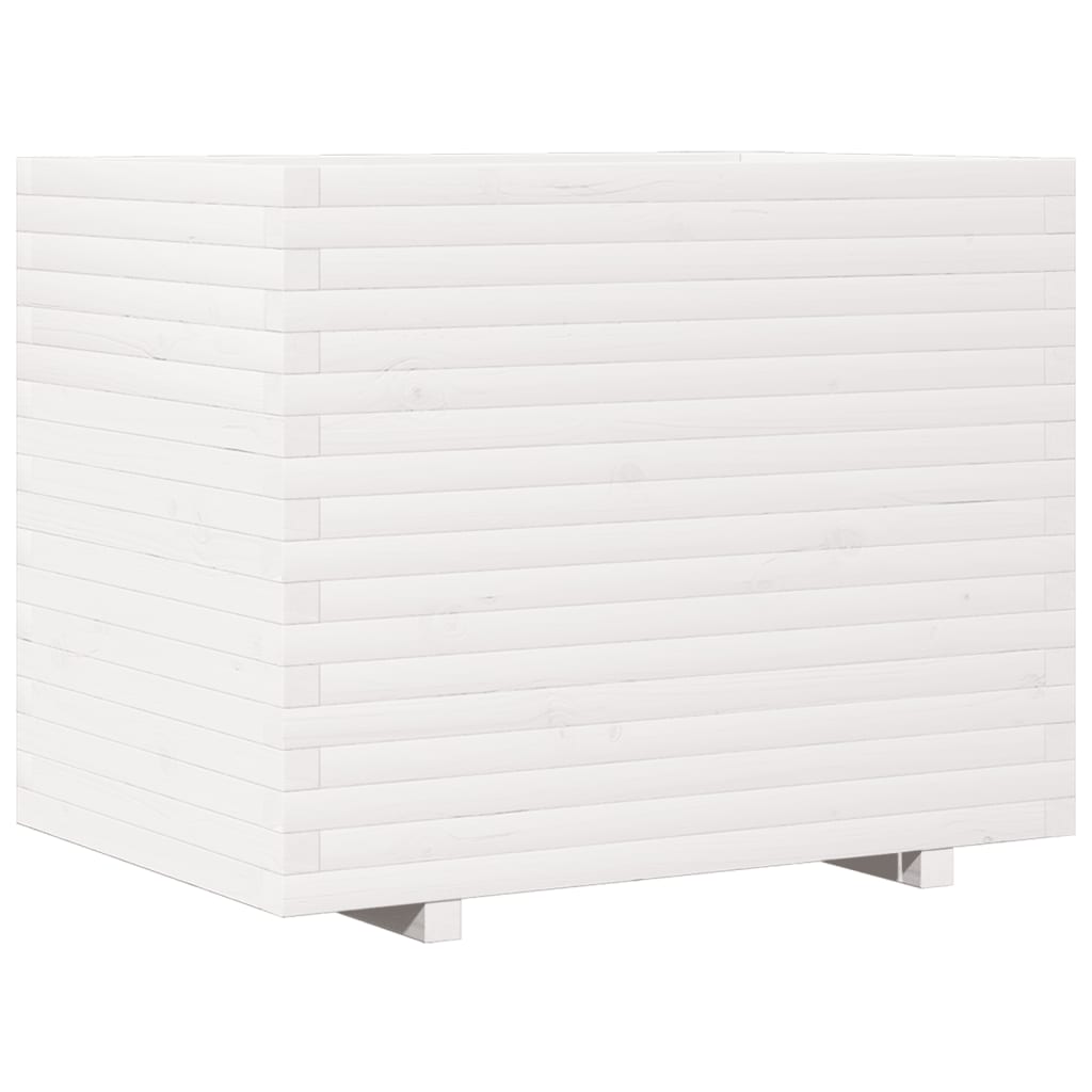 vidaXL Garden Planter White 90x60x72,5 cm Solid Wood Pine 5