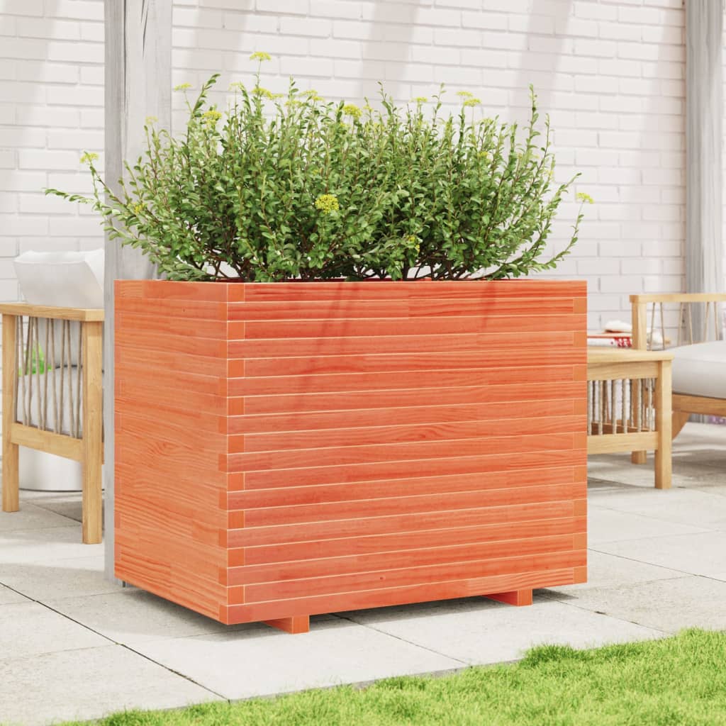 vidaXL Garden Planter Wax Brown 90x60x72,5 cm Solid Wood Pine 3
