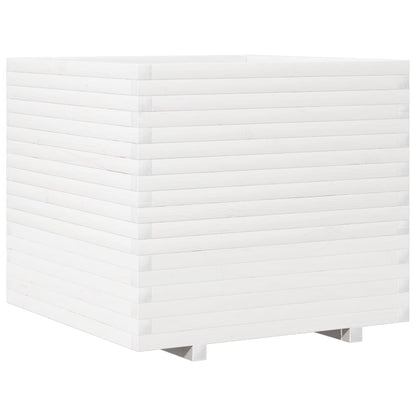 vidaXL Garden Planter White 80x80x72 cm Solid Wood Pine 2