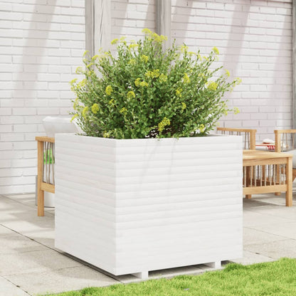 vidaXL Garden Planter White 80x80x72 cm Solid Wood Pine 3