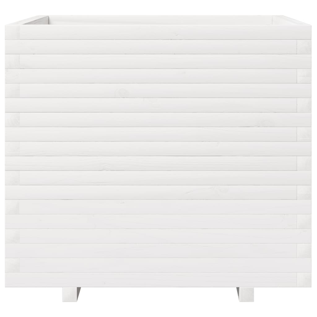 vidaXL Garden Planter White 80x80x72 cm Solid Wood Pine 5